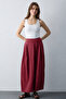 Bordo Geniş Paça Modal Tuşeli Etek Görünümlü Pantolon TWOSS26PL00081