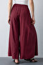 Bordo Geniş Paça Modal Tuşeli Etek Görünümlü Pantolon TWOSS26PL00081 - 3