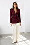 Burgundy Fitted/Body-Hugging Woven Blazer Jacket TWOAW26BC00000 - 2