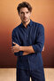 Navy Blue 100% Linen Regular/Normal Men's Shirt Tmnss26Go00039 - 2