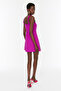 Fuchsia A-Line Square Neck Strappy Detail Mini Woven Dress TWOSS22EL2175 - 5