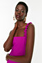Fuchsia A-Line Square Neck Strappy Detail Mini Woven Dress TWOSS22EL2175 - 2