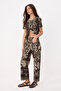 Kahverengi Çiçek Desenli Culotte Pantolon TWOSS26PL00109 - 5