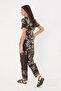 Kahverengi Çiçek Desenli Culotte Pantolon TWOSS26PL00109 - 4