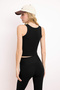 Siyah Fırçalı Soft Kumaş Örme Spor Üst/Bluz THMSS26BZ00008 - 4