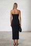 Black Wrinkled Fabric Side Gathered Summer Strapless Dress Alc-X13413 - 5