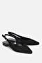 Women's Black Pointed Toe Stoned Open Back Stylish Shoes Ballet Flats - 2