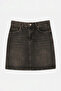 Brown Comfortable Fit Above Knee Denim Skirt Tdrss26Et00061