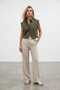 Khaki Guipure Woven Padded Hidden Placket Premium Shirt Alc-767-001 - 2