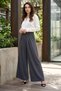 Ds Sevi Smoked Pocket Design, Lycra at the Waist, Velcro Fastening, Comfortable Cut, Ultra Wide Leg Palazzo Trousers
