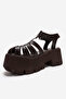 Verua Brown Women's Thick Soled Sandals - 6