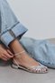 Pika Silver Metallic Buckle Detail Short Heeled Women's Sandals Ballerinas - 8