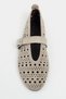 Patter Beige Suede Studded Genuine Leather Buckle Detail Flat Sole Women's Ballerinas - 5