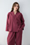 Bordo Kruvaze Bluz Pantolon Takım TWOSS26AU00256 - 3