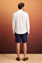 White 100% Linen Regular/Normal Men's Shirt Tmnss26Go00039 - 5
