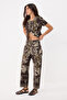 Kahverengi Çiçek Desenli Culotte Pantolon TWOSS26PL00109 - 2