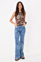 Mavi Desenli Yüksek Bel Comfort Flare Jeans TWOSS26JE00281 - 3