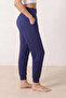 Lacivert Dalgıç/Scuba Kumaş Spor Örme Yoga Pantolonu/Eşofman Altı THMSS26EA00008 - 2