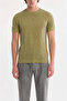 Men's Khaki Crew Neck Knitwear Regular Fit T-Shirt A41Y5074 - 3