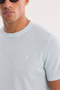Men's Light Blue Crew Neck Knitwear Regular Fit T-Shirt A41Y5074 - 2