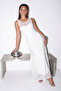 White Lace Strap Maxi Length Lace Back Lined Event Dress Tdrss26El00072