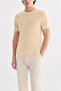 Men's Beige Crew Neck Knitwear Regular Fit T-Shirt A41Y5074 - 4