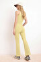 Sarı Fırçalı Soft Kumaş Flare/İspanyol Paça Örme Spor Tayt THMSS26TY00016 - 6