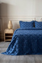 Sitra Navy Blue Double Tasseled Dowry Bedspread 230X250 2 Pillows 50X70 5034