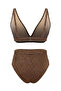 Mink Non-Shedding Glitter Quality V-Neck Large Size Bikini Top Tbbss26Ct00012 - 7