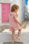 Baby Girl Top and Bottom Set Summer Baby Collar Light Pink - 2