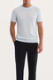 Men's Light Blue Crew Neck Knitwear Regular Fit T-Shirt A41Y5074 - 3