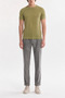 Men's Khaki Crew Neck Knitwear Regular Fit T-Shirt A41Y5074 - 5