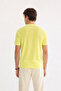 Men's Neon Green Crew Neck Knitwear Regular Fit T-Shirt A41Y5074 - 4