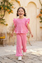 Girls' Frilled Waffle Summer Two-Piece Set