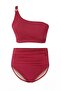 Burgundy Chlorine&Water Resistant Long Lasting Lycra ®   Xtra Life Large Size Bikini Bottom Tbbss26Cr00022 - 10