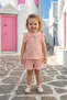 Baby Girl Top and Bottom Set Summer Baby Collar Light Pink