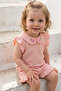 Baby Girl Top and Bottom Set Summer Baby Collar Light Pink - 3