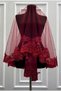 Burgundy Bridal Veil Set, Sparkling Lace and Pearl Decorated Henna Night Veil and Head Cover, 6 Pieces - 2