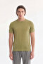 Men's Khaki Crew Neck Knitwear Regular Fit T-Shirt A41Y5074