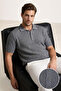 Gri Regular/Normal Kesim Düğmeli Dokulu Polo Yaka Kalın Triko T-shirt TMNSS26PO00027