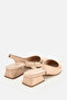 Women's nude patent leather pointed toe slingback stiletto heels - 3