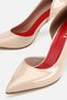 Women's Nude Patent Leather Pointed Toe High Heeled Stylish Shoes - 4
