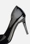 Women's Black Patent Leather Pointed Toe High Heeled Stylish Shoes - 6