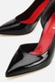 Women's Black Patent Leather Pointed Toe High Heeled Stylish Shoes - 4