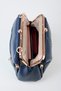 Women's Butterfly Navy Blue 4-Compartment Bag with Gold Accessories and Zipper Closure Handbag and Shoulder Bag - 7