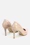 Women's Nude Patent Leather Pointed Toe High Heeled Stylish Shoes - 3