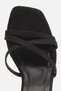 Women's Black Cross-Strapped Suede Gold Heeled High Heels Sandals - 5