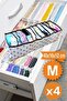 Set of 4 11-Compartment Drawer Accordion Organizer for Socks and Underwear Organizer m 40X16X12 cm - 4