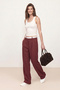 Bordo Bel Detaylı Wideleg Pantolon TWOSS26PL00227