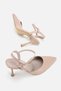 Women's Nude Pointed Toe Ankle Strap Stiletto Heel U Shoes - 6